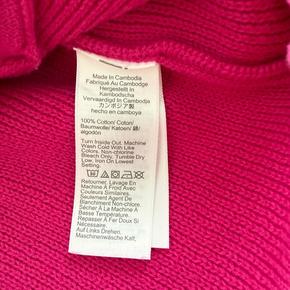 J. Crew Hot Pink Lady Jacket Cardigan with Gold Buttons, Size Medium - Picture 7 of 7